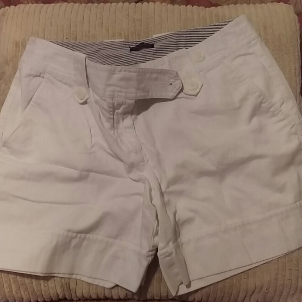 White double buckle shorts